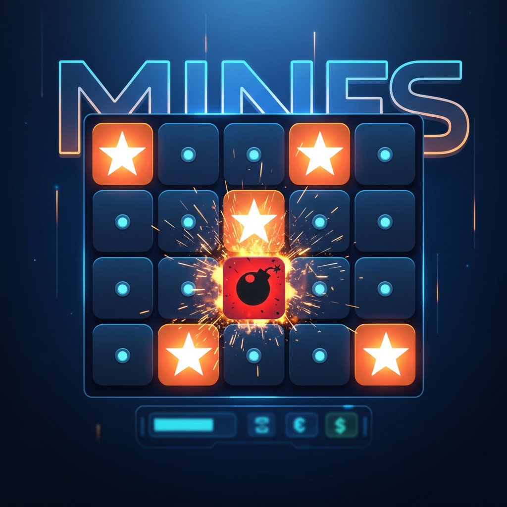 Schermata principale del gioco Mines di SPRIBE con griglia 5x5 e pannello scommesse